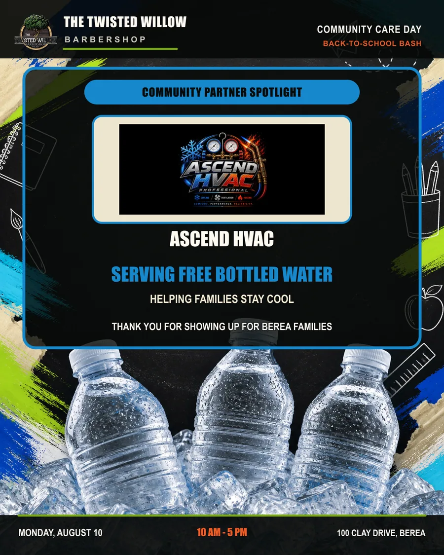 Ascend HVAC Community Care Day partner spotlight announcing free bottled water